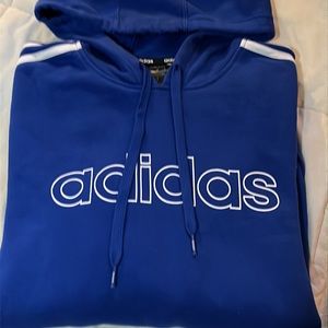 adidas Royal Blue Hoodie with White Logo
